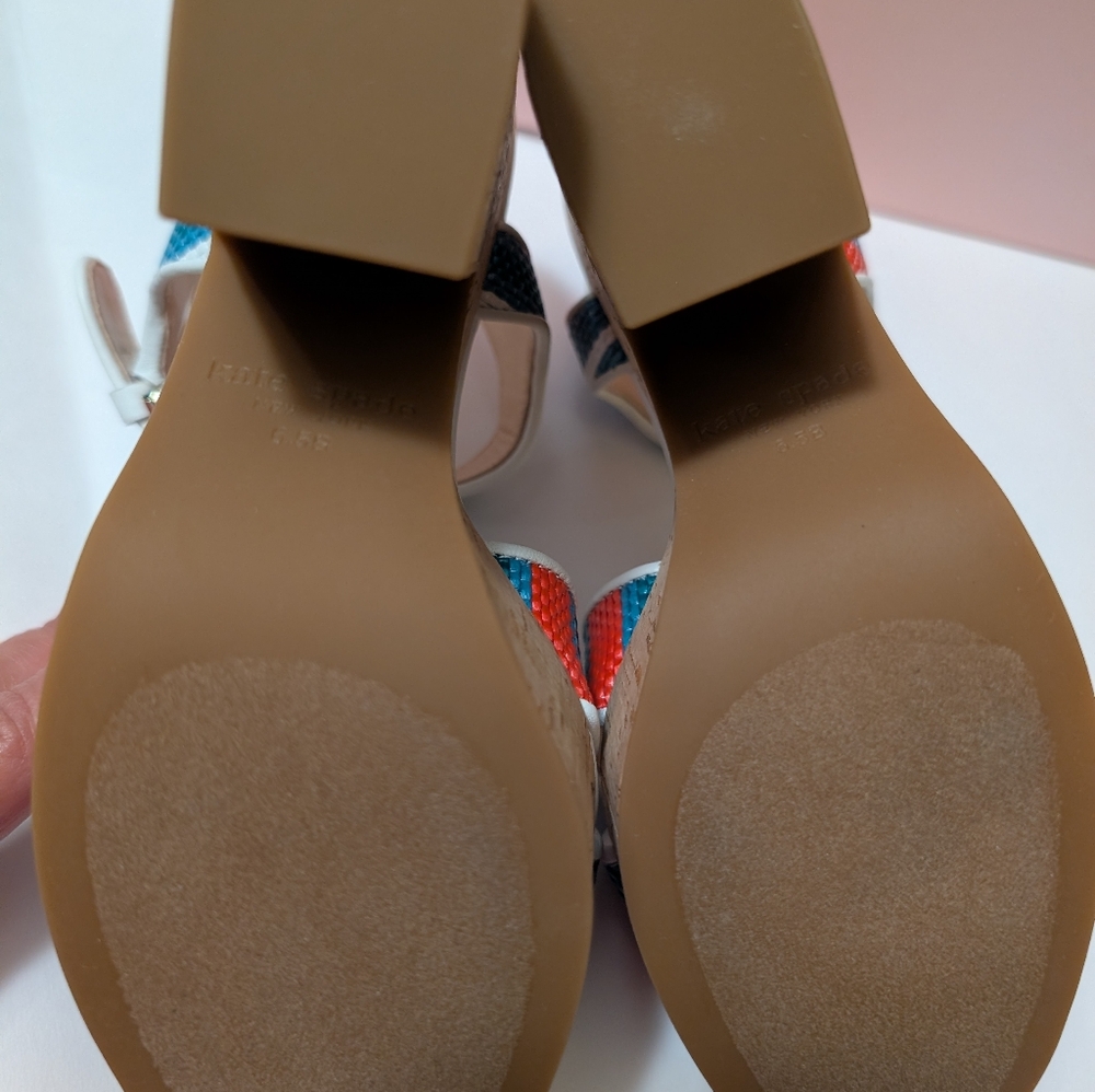 Kate Spade New York Grace Striped Platform Sandal Women's Size 6.5 - Picture 4 of 9